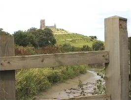 A great view of Burrow Mump, from Stanmoor Bridge, Burrowbridge, 10.9 miles into the ride